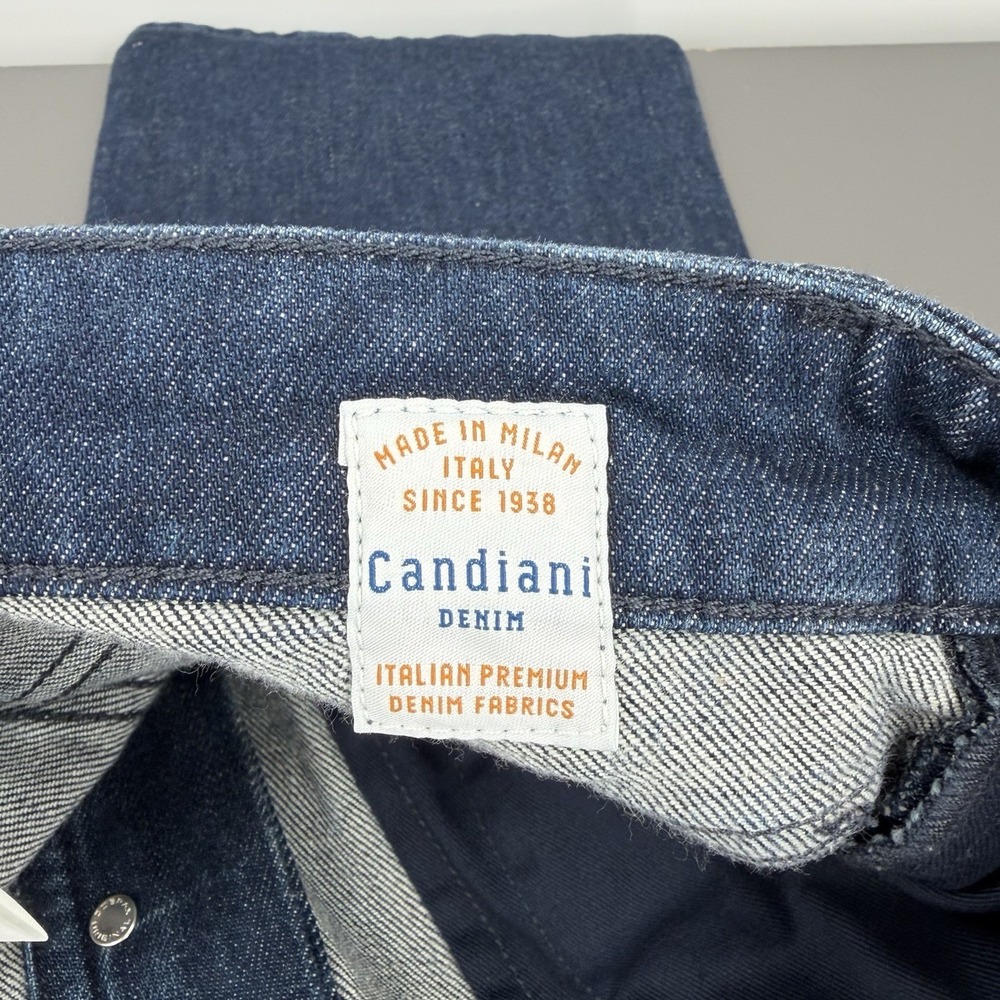 Candiani Denim Selvedge 5 Pocket Sample Jeans Size 37x32 Blue Button Fly Slim - Picture 4 of 12